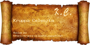 Kruppa Celeszta névjegykártya